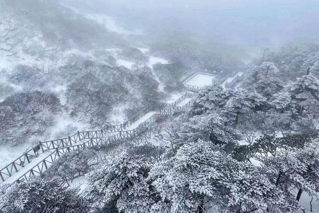 大理苍山迎来2022年的第一场雪（大理旅游集团供图）